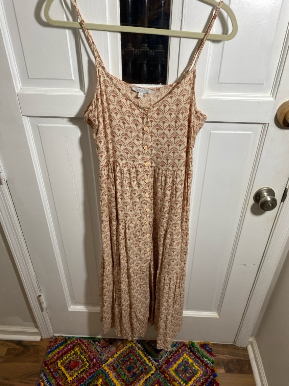 Patrons of Peace Light Tan Printed dress